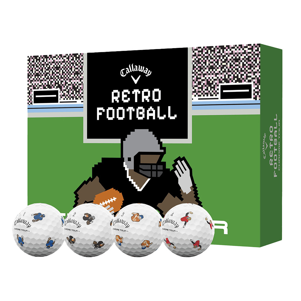 Callaway　CHROME TOUR　希少サッカーボール柄　20球 Callaway Chrome Tour Retro Football White Golf Balls - Maple Hill Golf